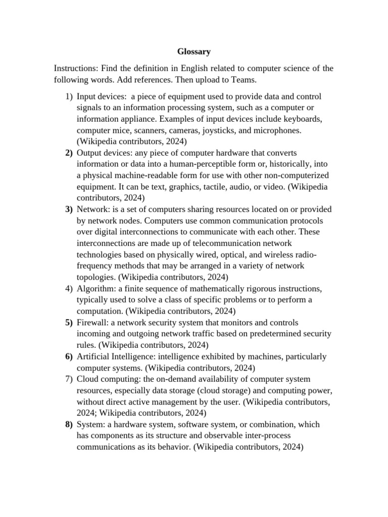 Computer Science Terms Glossary | PDF | Computer Network | World Wide Web