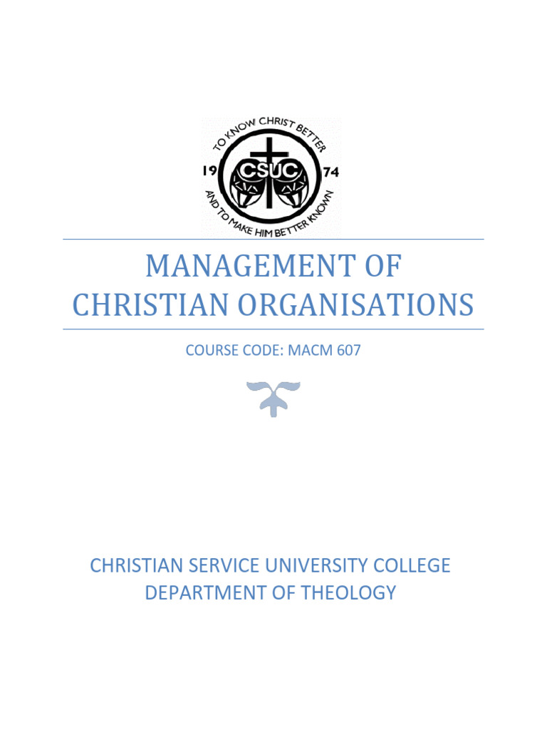 Management of Christian Organizations | PDF | Elder (Christianity) | Jesus