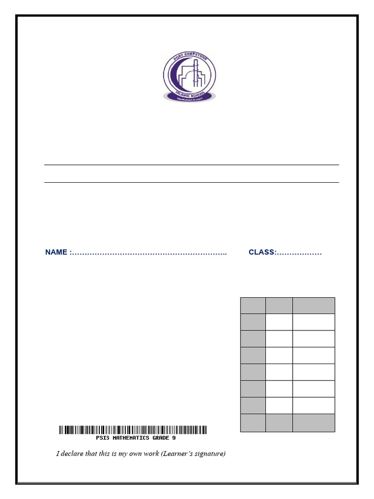 Grade 9 Maths Term 1 Assignment 2025 | PDF | Number Theory | Elementary ...