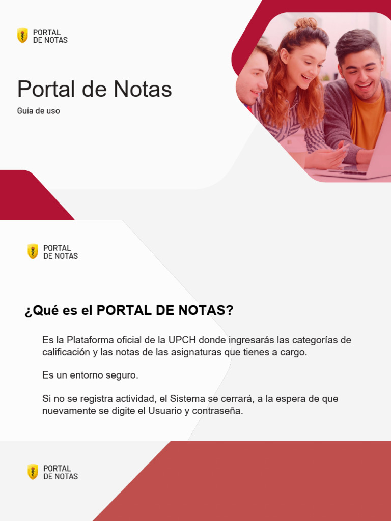Guía de Uso del Portal de Notas UPCH | PDF | Ventana (informática ...