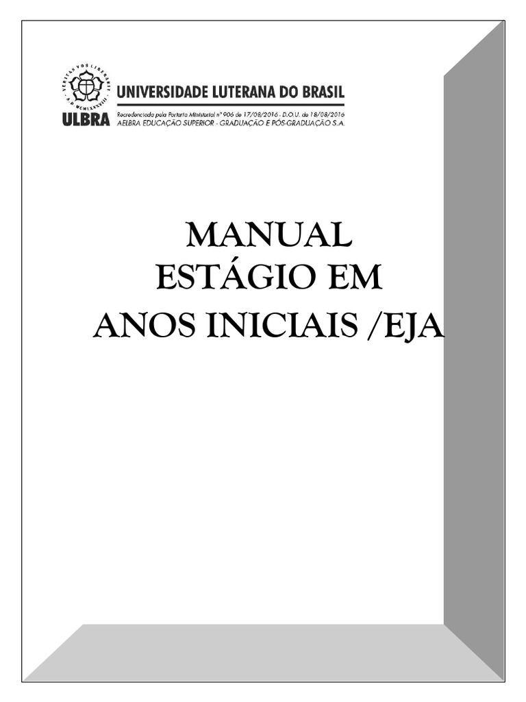 Manual de Estágio em Anos Iniciais/EJA | PDF | Educação à distância ...