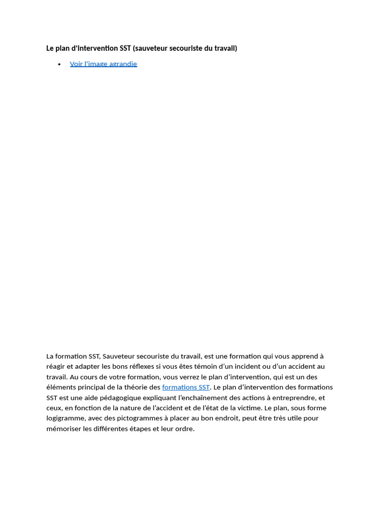 Plan d'Intervention SST à Imprimer | PDF