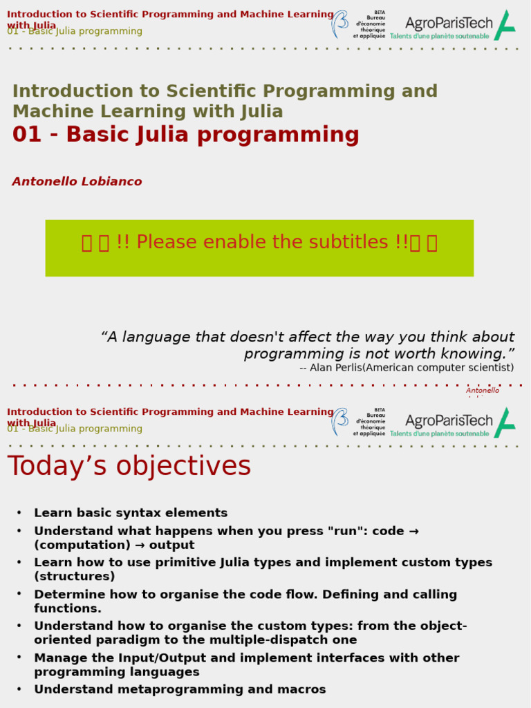 Julia Programming for ML Basics | PDF | Machine Learning | Intelligence