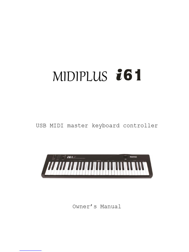 MIDIPLUS i61 USB MIDI Keyboard Manual | PDF | Usb | Computer Keyboard