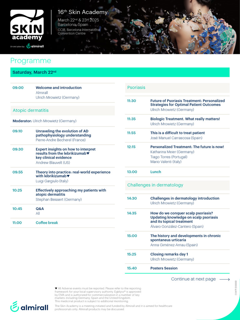 16th Skin Academy Programme | PDF | Diseases And Disorders | Clinical ...