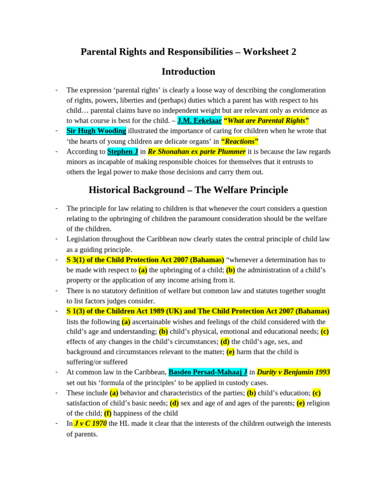 Understanding Parental Rights and Responsibilities | PDF | Child Abuse ...
