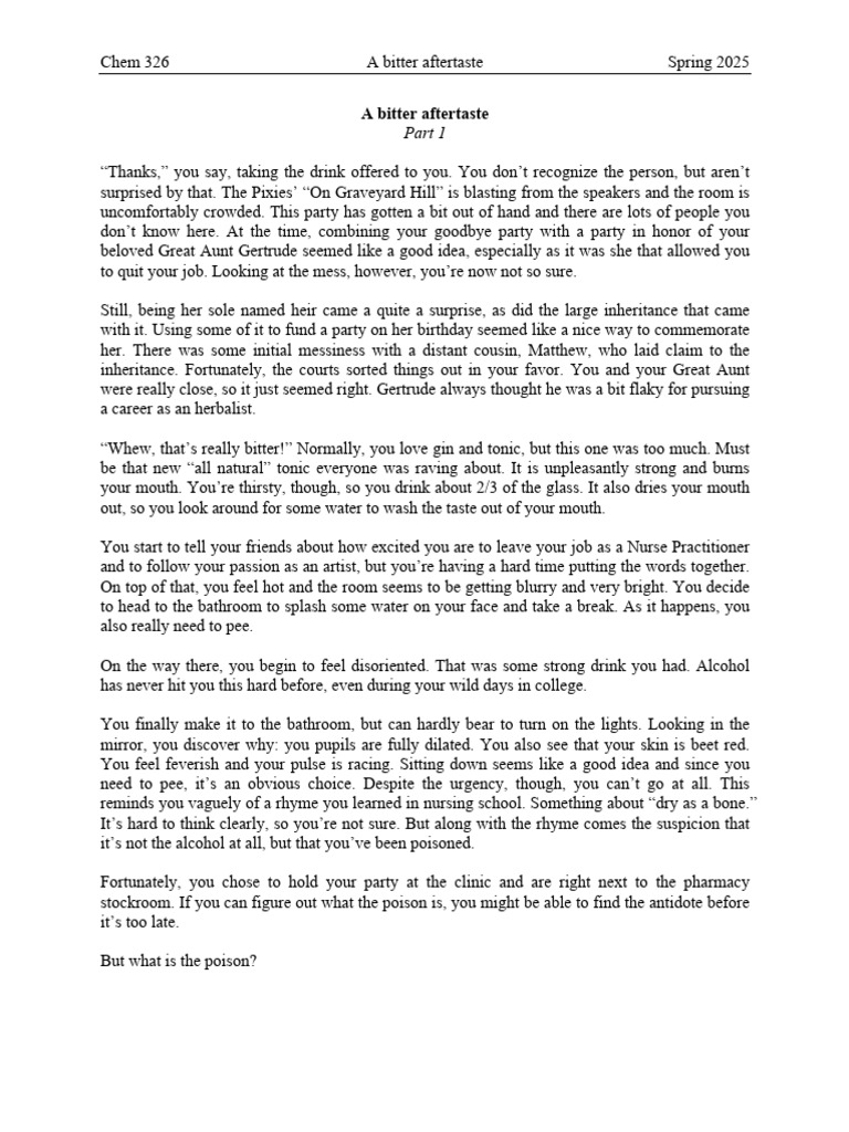 Poison Mystery at a Party | PDF