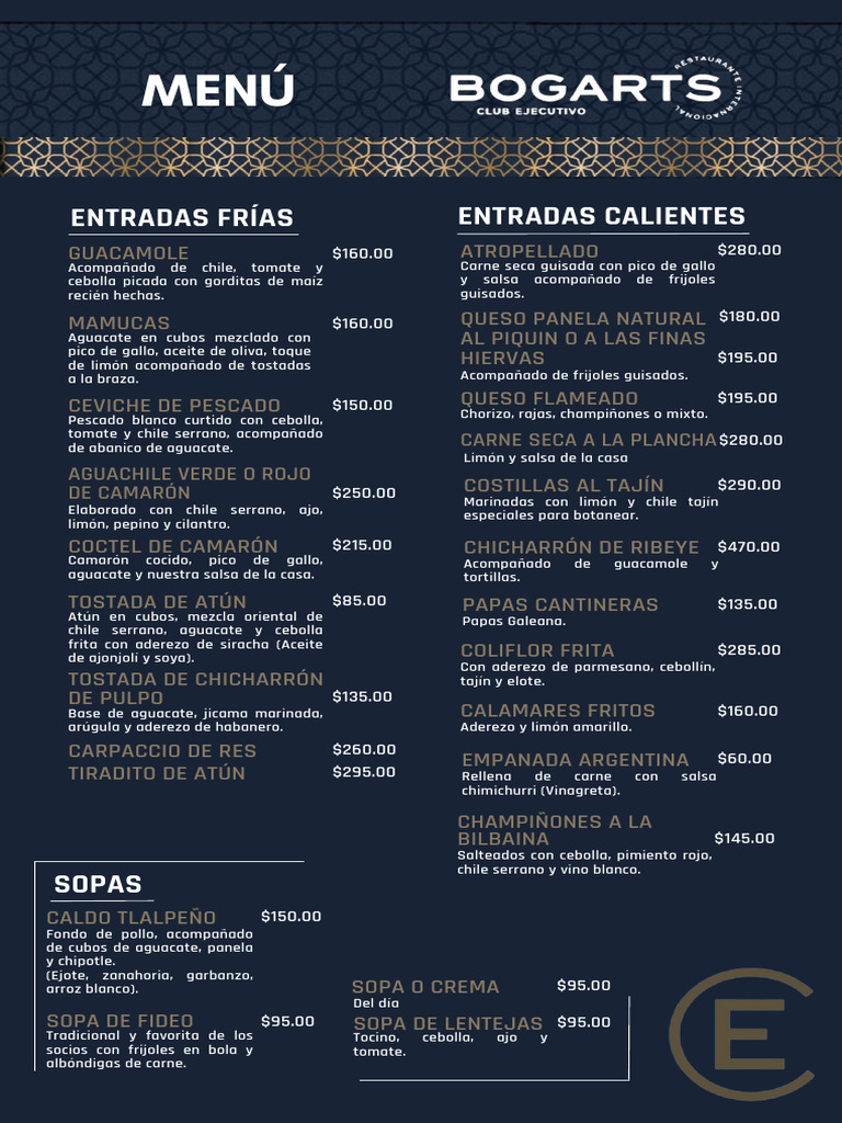 Menú Variado de Entradas y Platos | PDF | Cocina occidental | Alimentos