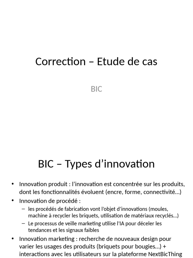 Innovations stratégiques de BIC | PDF