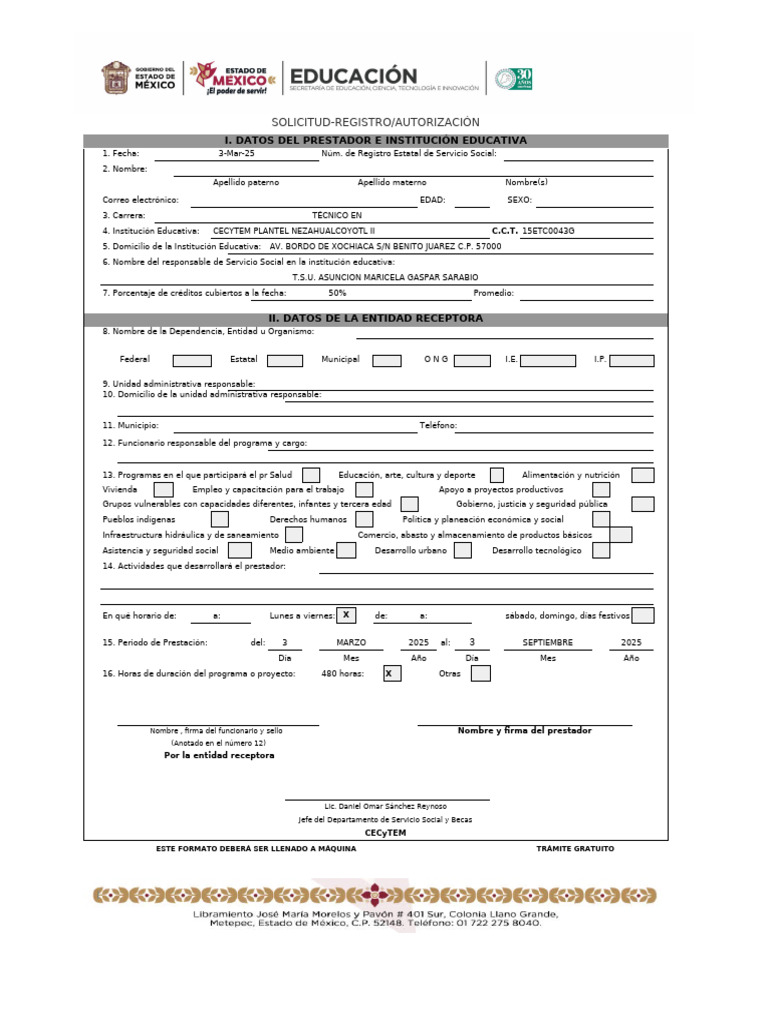 Registro-Autorizacion Nuevo Formato | PDF