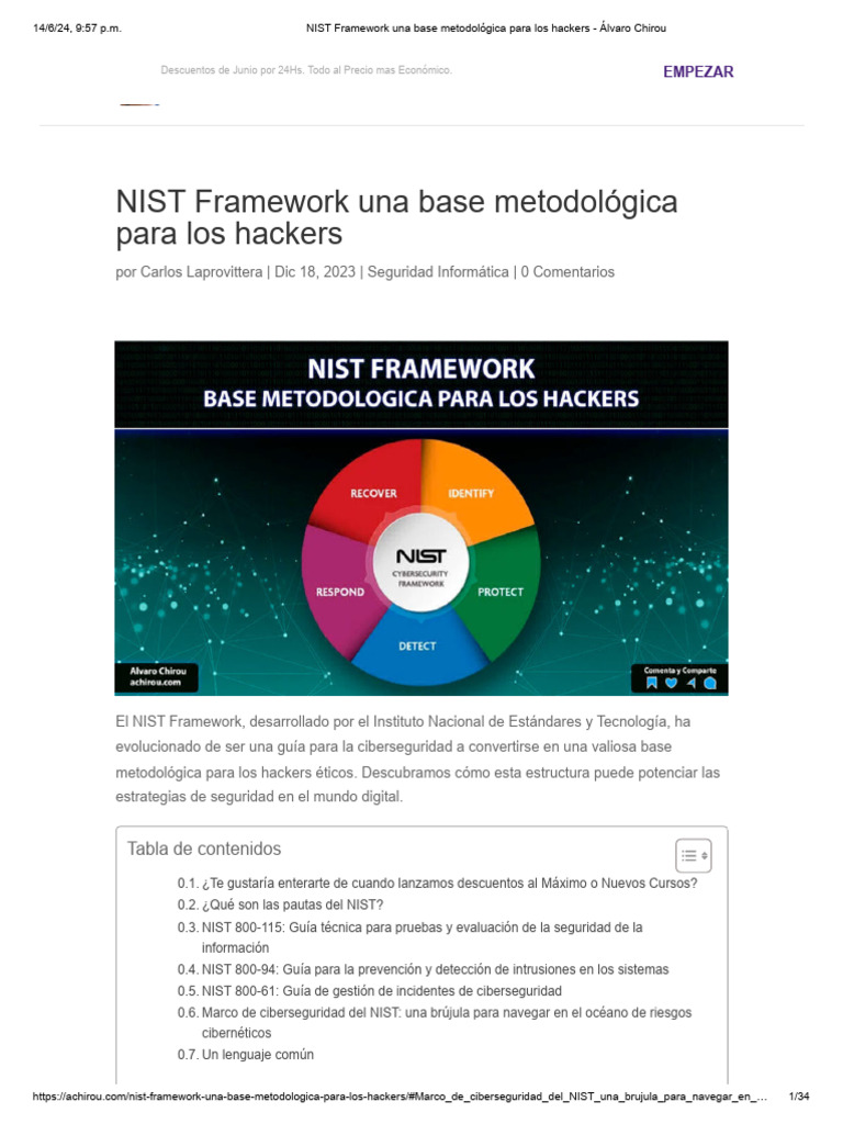 NIST Framework Una Base Metodológica para Los Hackers - Álvaro Chirou ...