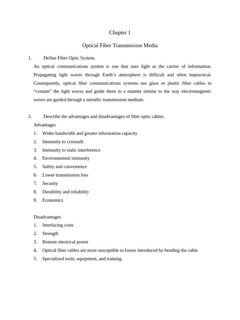Optical Fiber Communication Overview | PDF | Optical Fiber ...