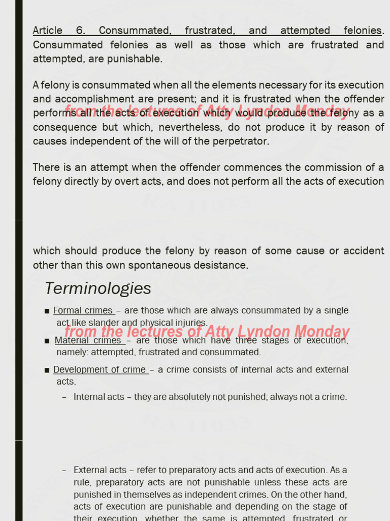 Understanding Felonies: Stages Explained | PDF | Aiding And Abetting ...