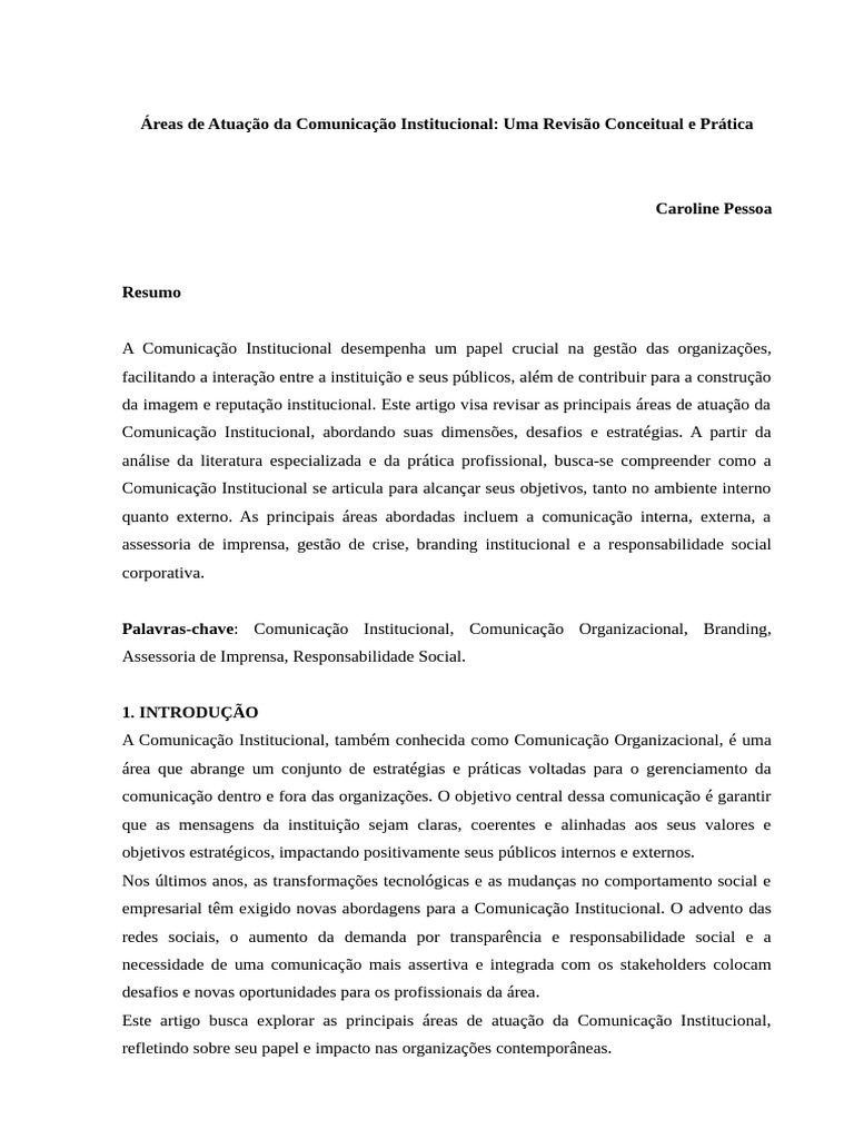 Divisões da Comunicação Institucional | PDF | Comunicação | Corporações