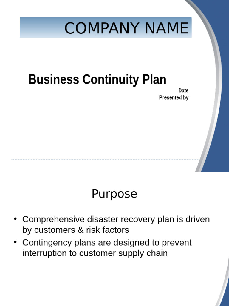 Business Continuity Plan Overview | PDF