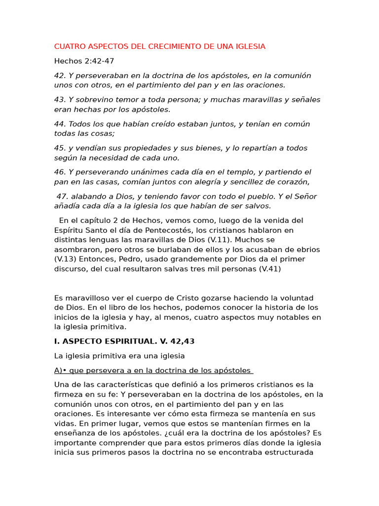 4 Aspectos Del Crecimiento de La Iglesia | PDF | Iglesia cristiana ...