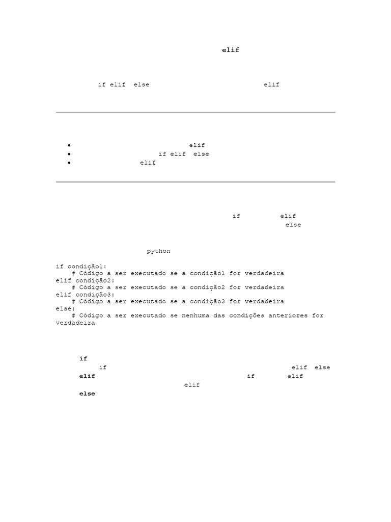 Entendendo o elif em Python | PDF | Python (linguagem de programação ...