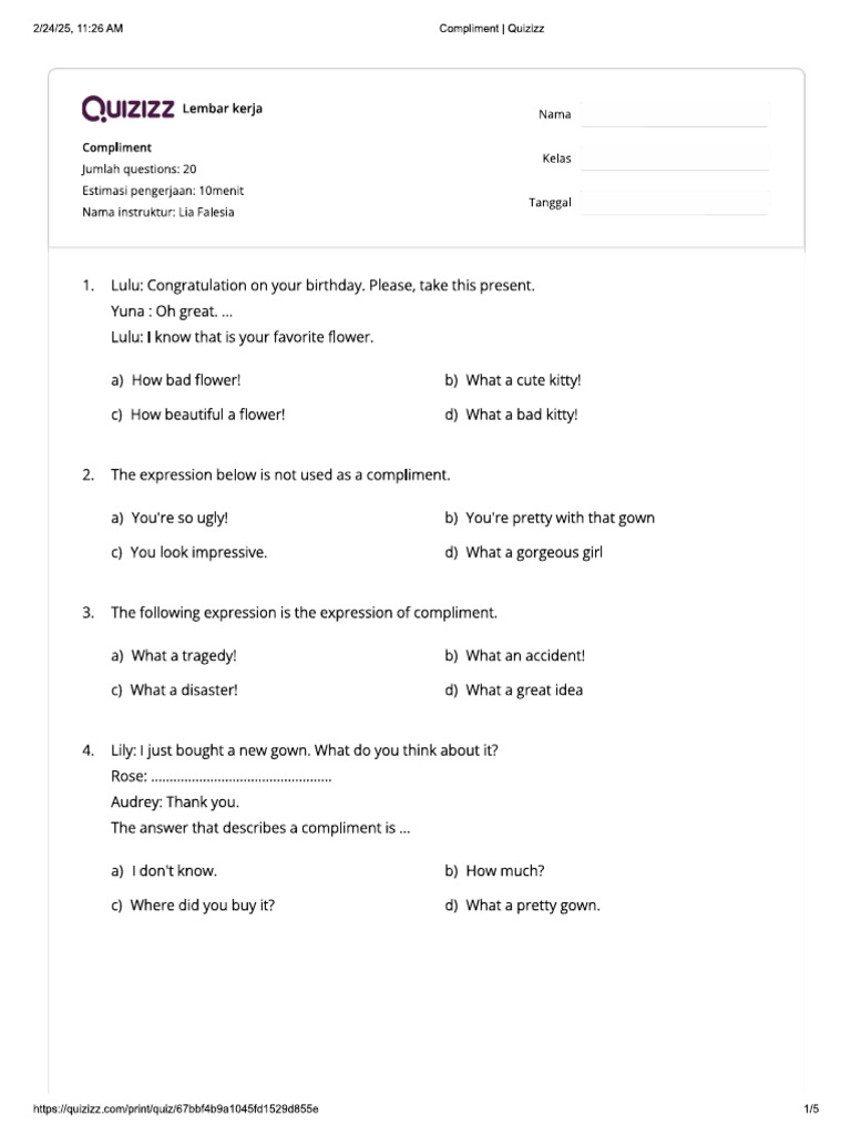 Compliment | PDF