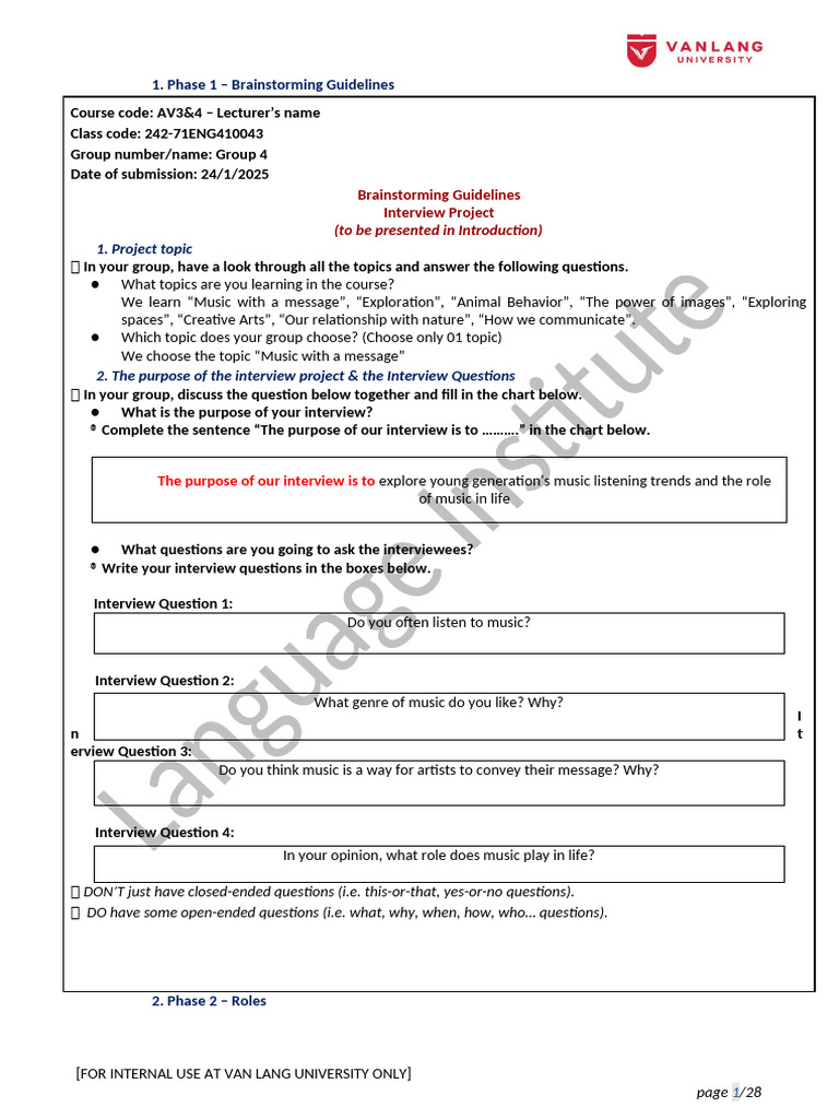 AV34 - InTERVIEW - Template For Students | PDF | Thought | Interview