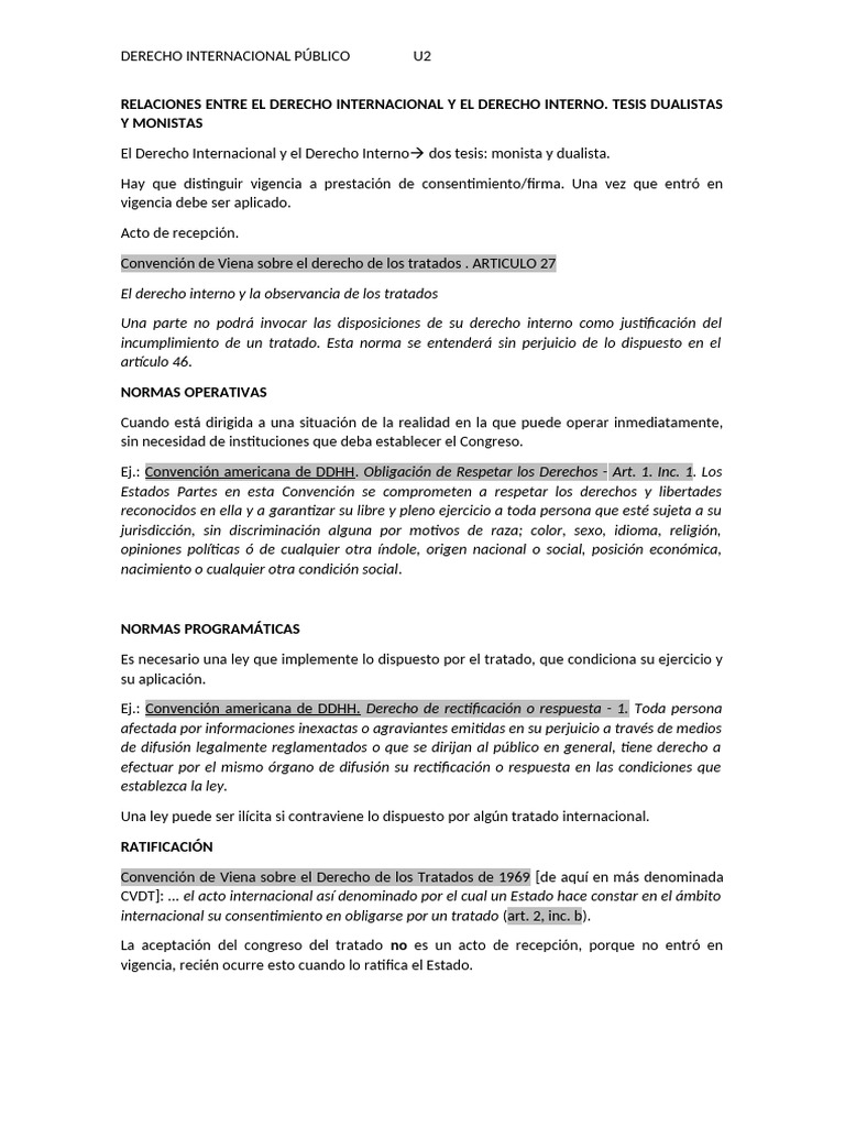 Derecho Internacional y su Aplicación Nacional | PDF | Convenio europeo ...
