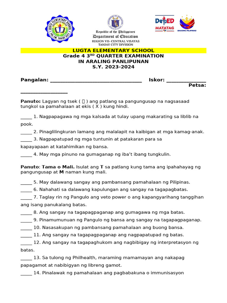 Aral Pan 4 3rd | PDF