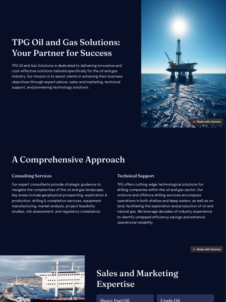 TPG Oil and Gas Solutions Overview | PDF | Petroleum | Natural Gas