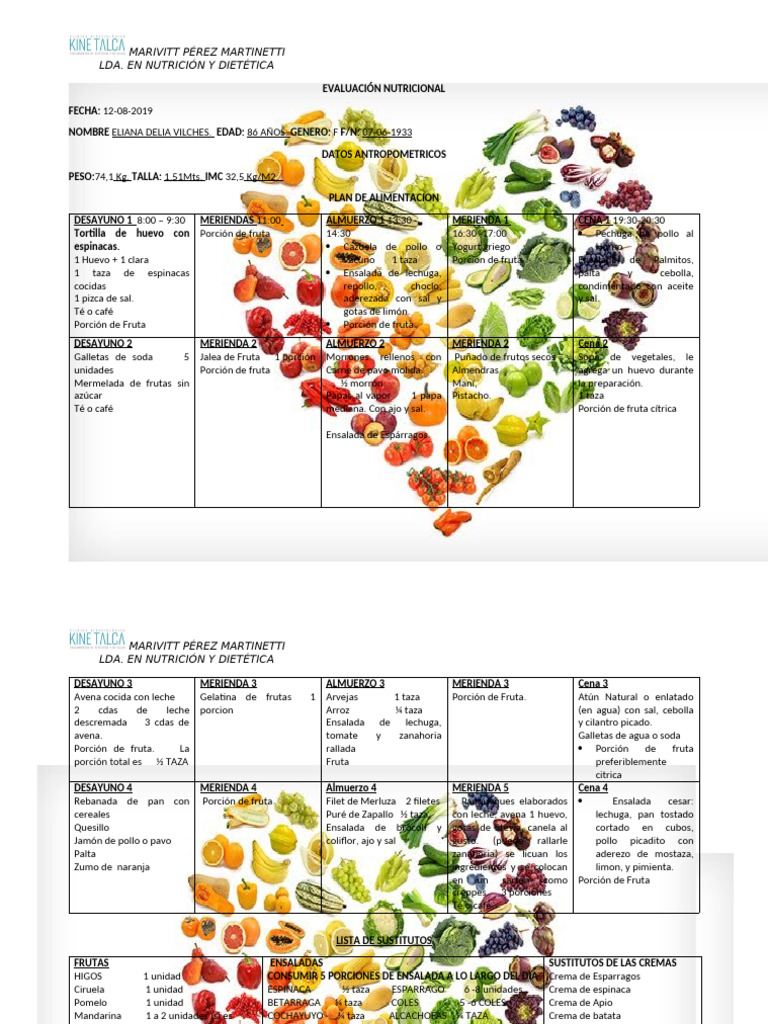 Plan Nutricional para Adultos Mayores | PDF | ensalada | Alimentos