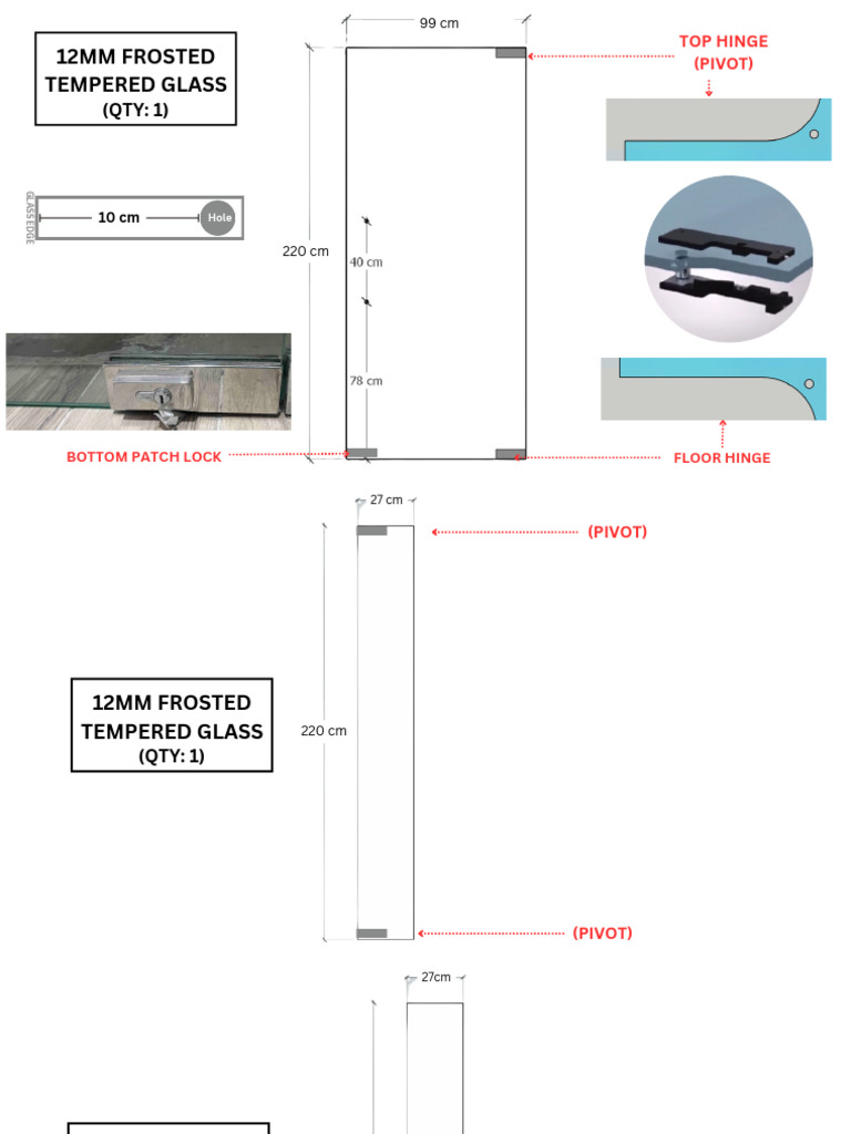 12MM Frosted & Clear Tempered Glass Specs | PDF