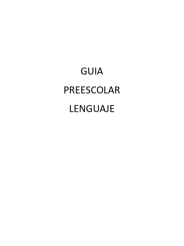 Actividades de Lenguaje para Preescolar | PDF | Notación | Impresión