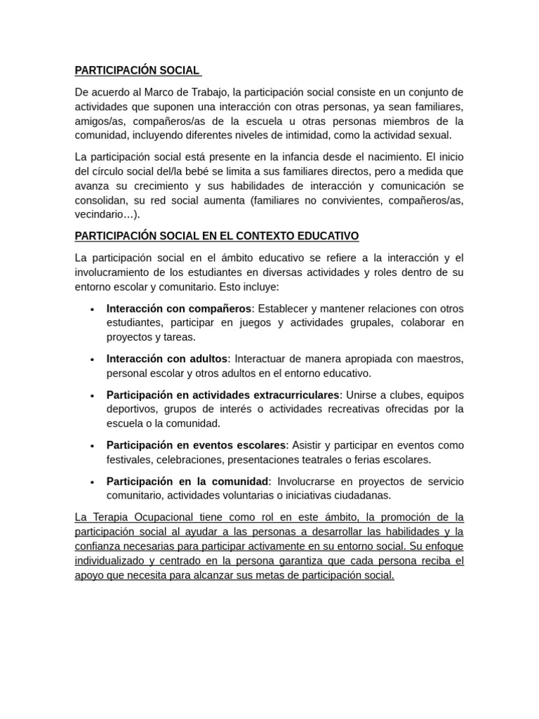 Importancia de la Participación Social Infantil | PDF | Las emociones ...