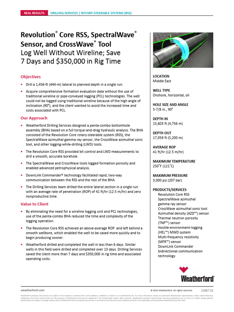 Efficient Drilling with Weatherford RSS | PDF | Physical Sciences