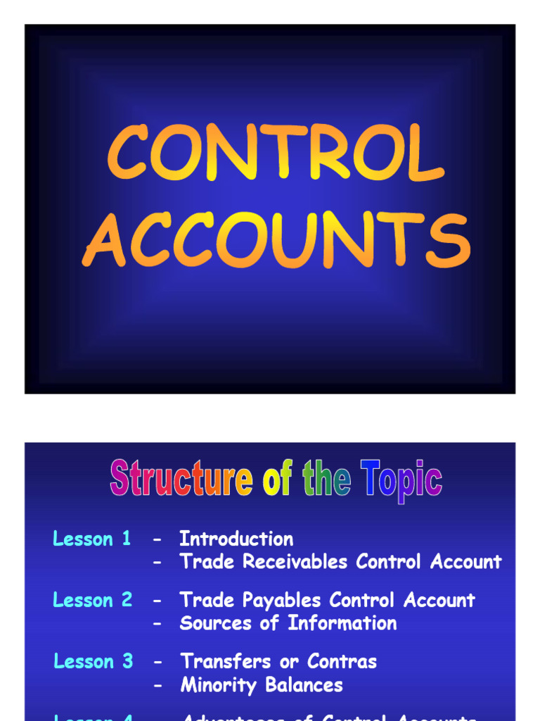 Control Accounts Overview and Management | PDF | Debits And Credits ...