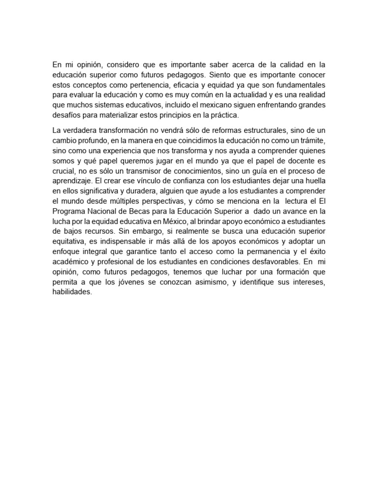 Calidad y Equidad en Educación Superior | PDF