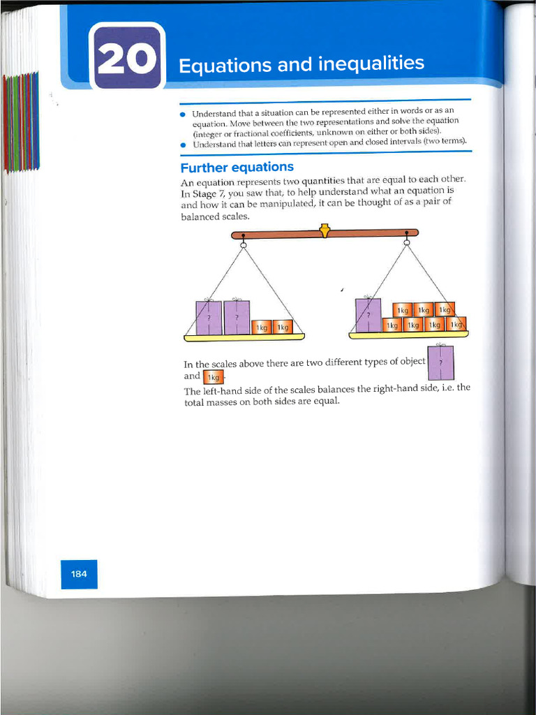 Y8 Chapter 20 - Equations and Inequalities | PDF