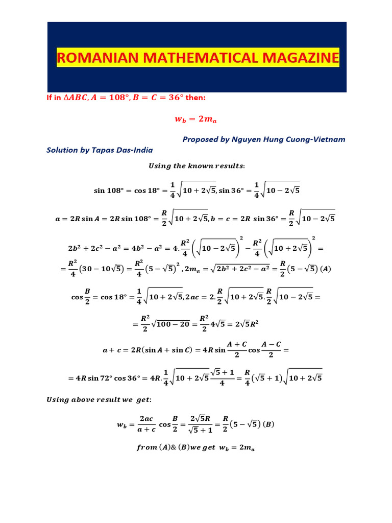 Triangle ABC Angle Calculation | PDF