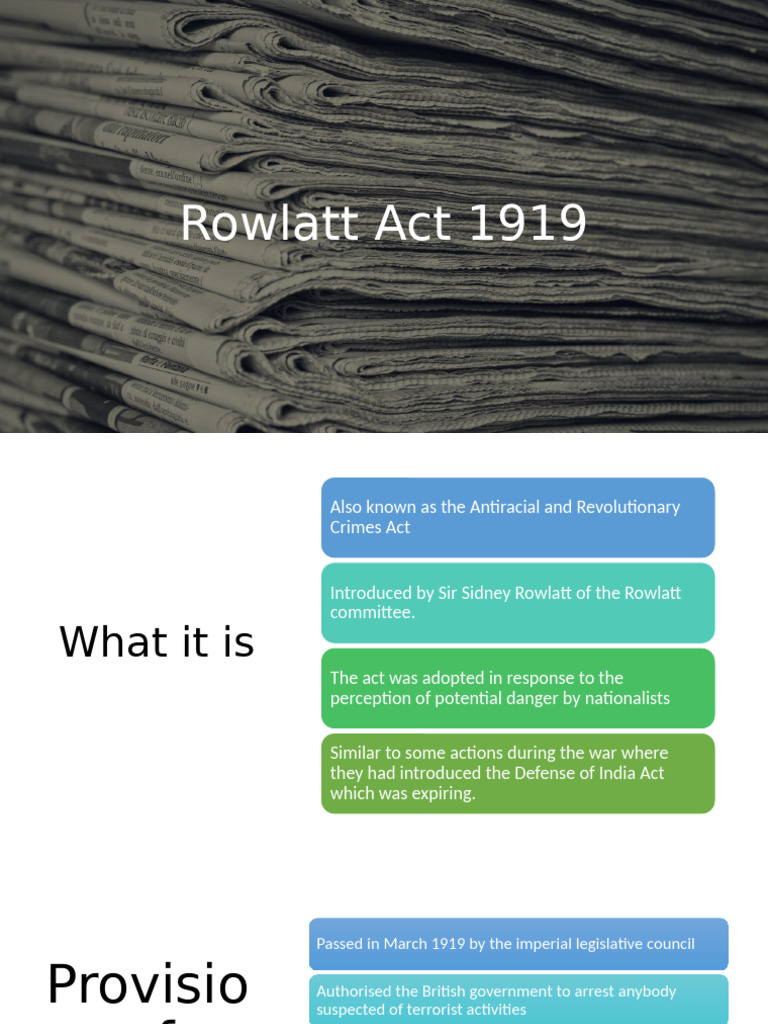 Rowlatt Act 1919 | PDF