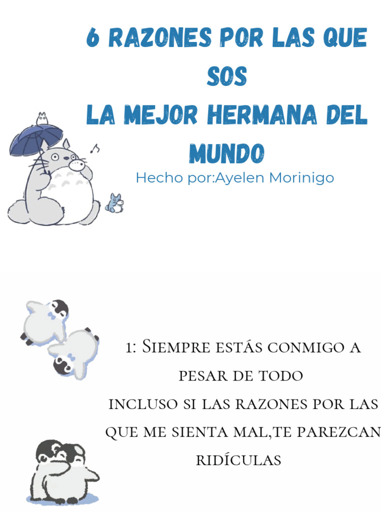 6 Razones por las que Eres la Mejor Hermana | PDF