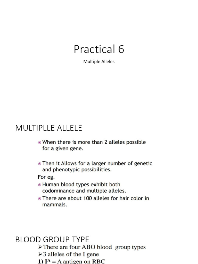 Understanding Multiple Alleles in Blood Types | PDF