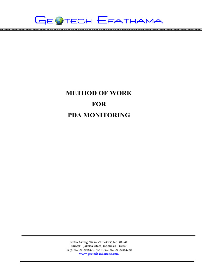PDA Monitoring Methodology Guide | PDF | Geotechnical Engineering ...