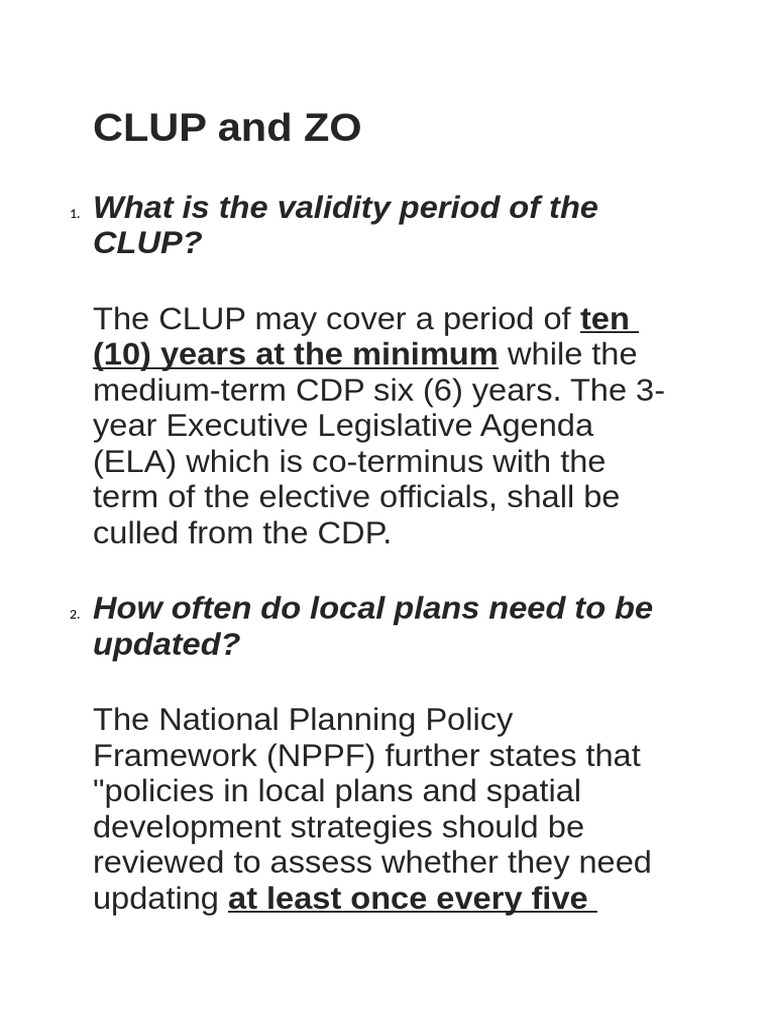CLUP and ZO Guidelines for LGUs | PDF | Zoning | Government