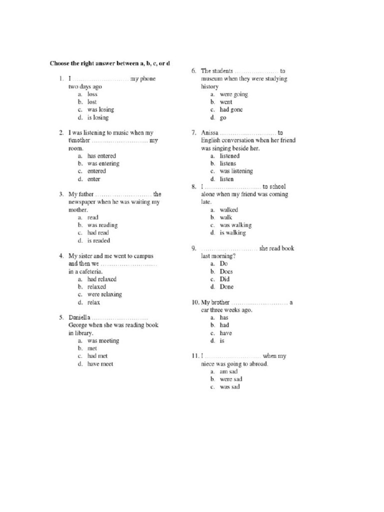 Simple Past Worksheet | PDF