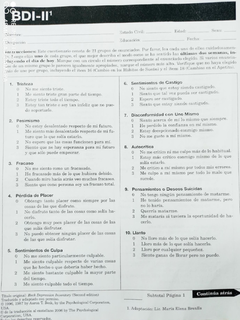 BDI-II (1) | PDF