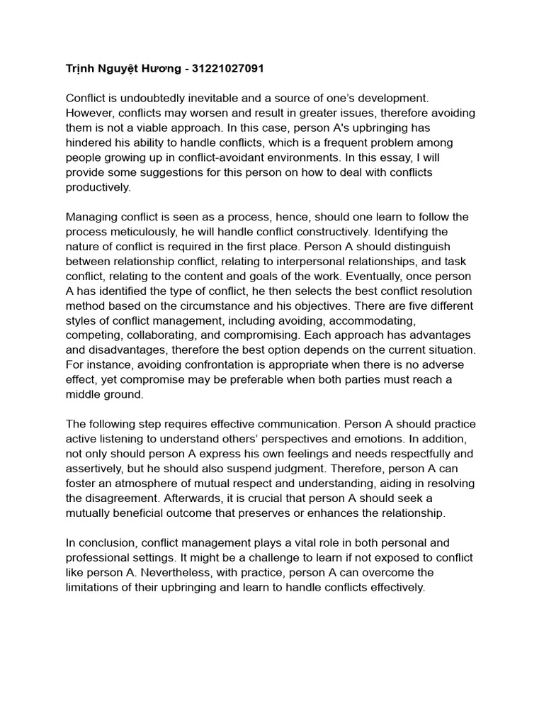 OB Conflict Assignment | PDF