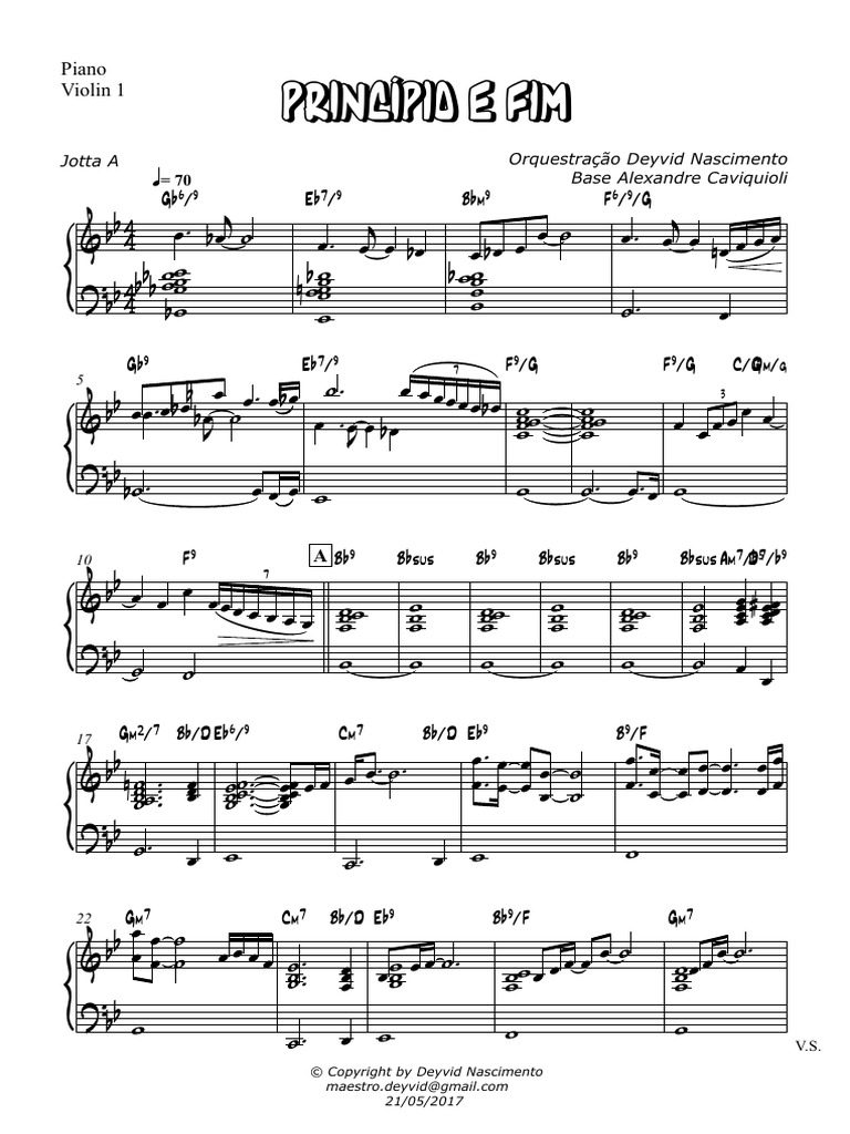 Princípio e Fim - Piano, Violin 1 | PDF