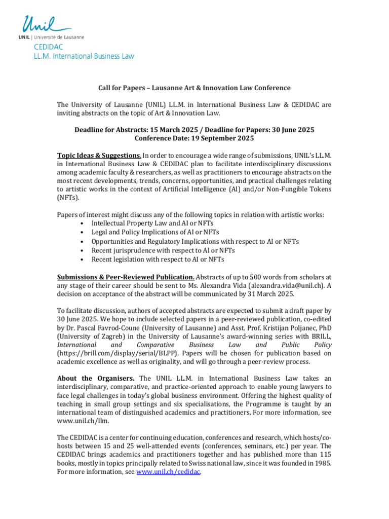 Call For Papers 2025 1740077538 | PDF | University | Peer Review