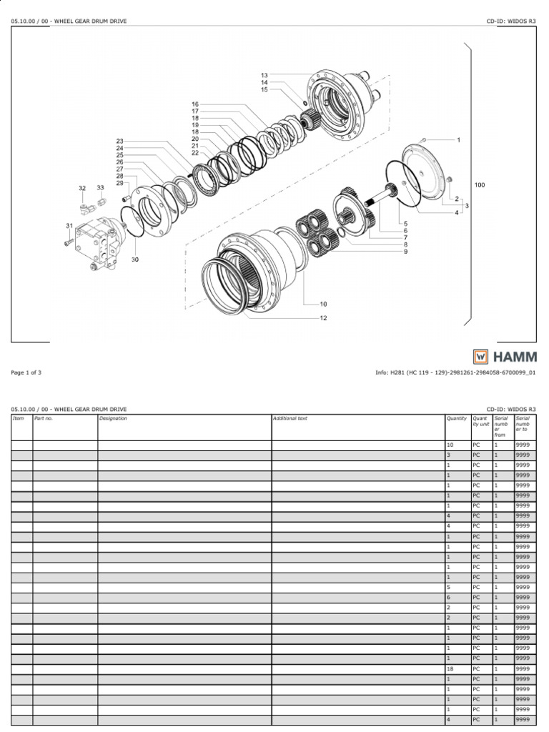 Final Drive Hamm hc119 | PDF | Vehicles | Vehicle Technology