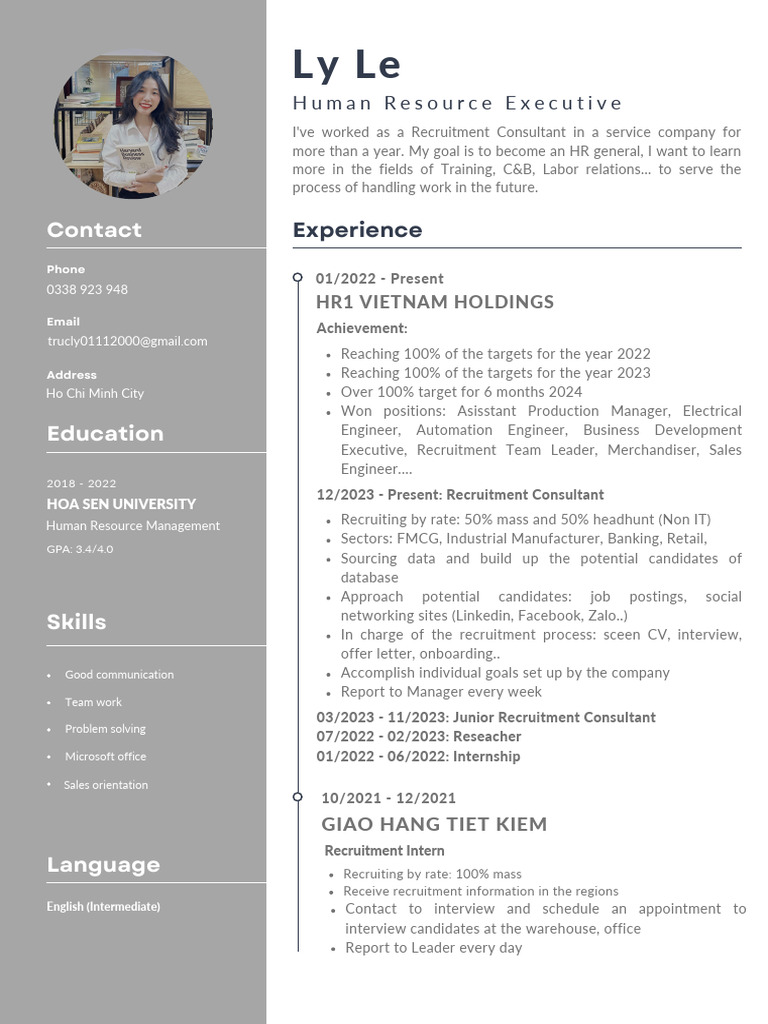 Truc Ly Nguyen: HR Executive Profile | PDF | Business