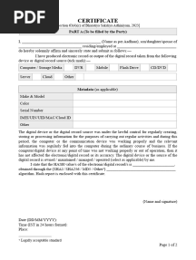 BSA Section 63 4 C Certificate