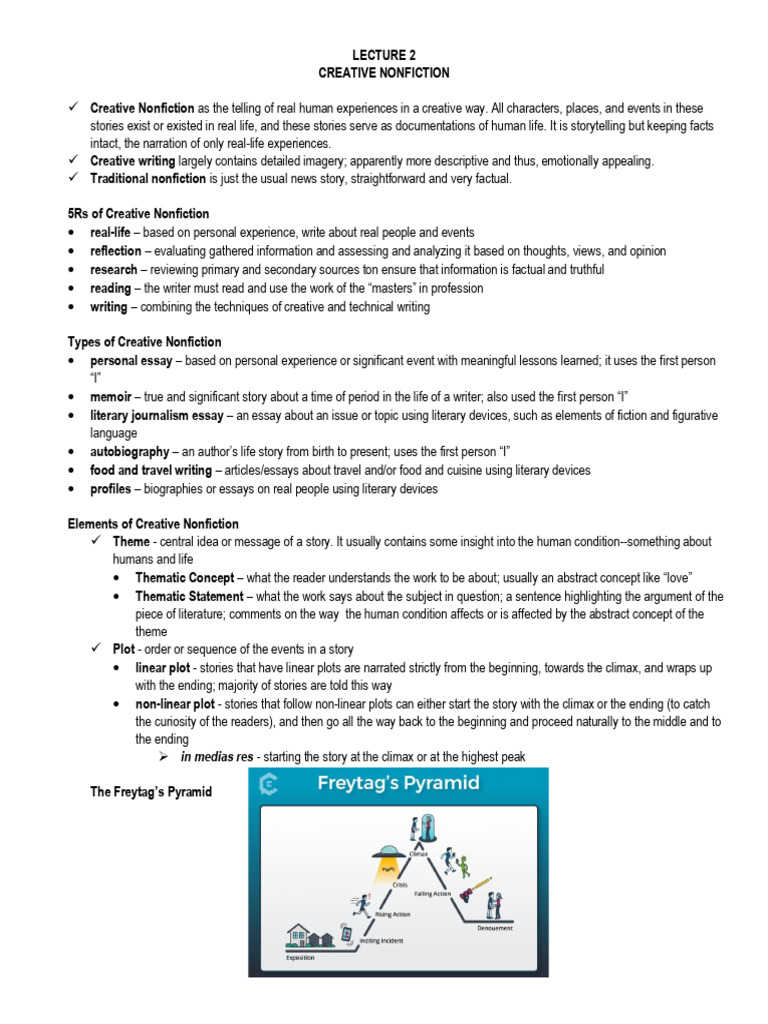 Understanding Creative Nonfiction Elements | PDF | Plot (Narrative ...