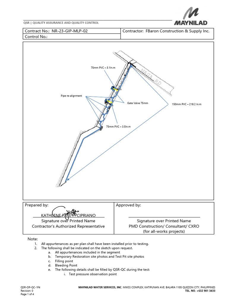 Pipe Section QA/QC Sketch Details | PDF